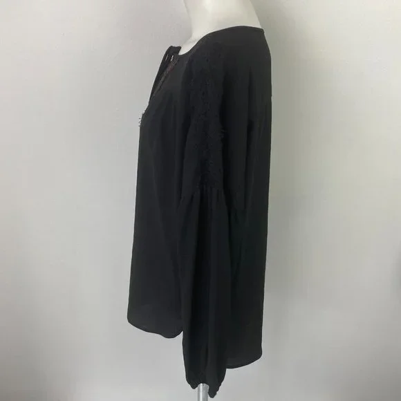 BNWT Piper Size 8 Women's Top Blouse Black Gold Lace Long Sleeve - Picture 7 of 11